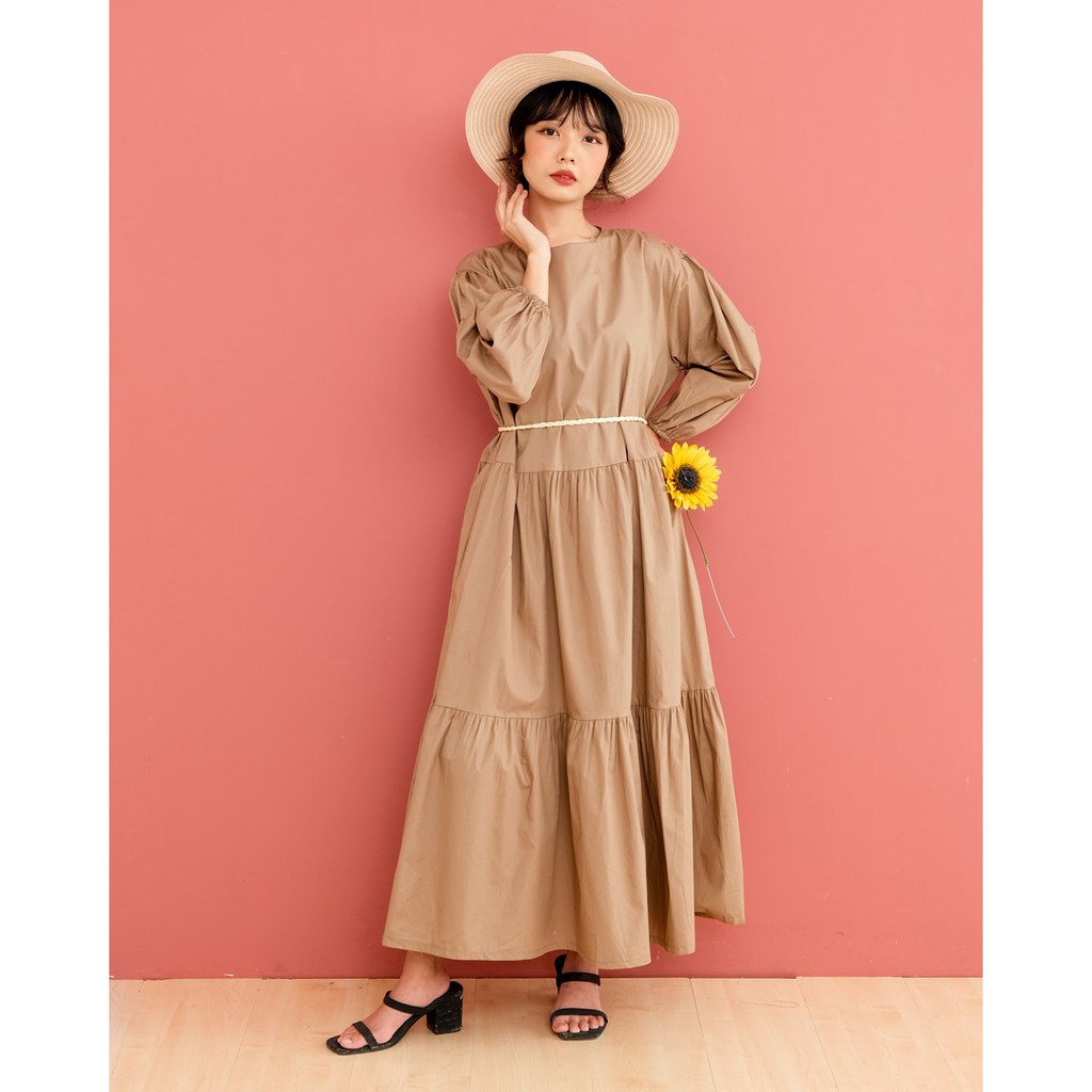 Myrubylicious DOTTY MAXI DRESS KODE 6183-KHAKI