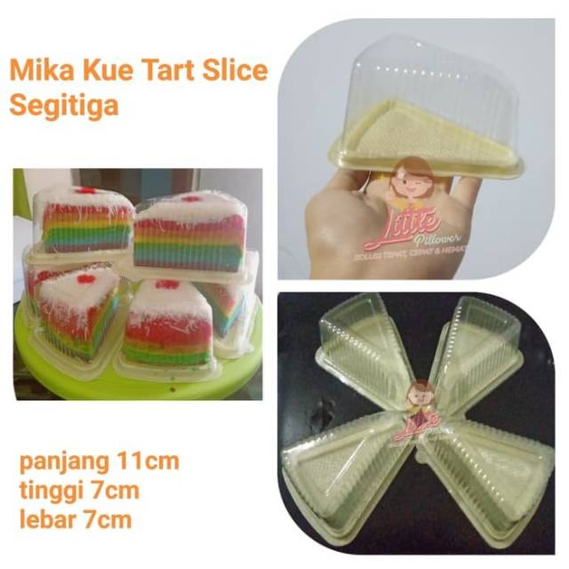 (ISI 50PCS - MIKA SEGITIGA KREM) Mika Kue Tart Slice Segitiga/Mika Kue Segitiga