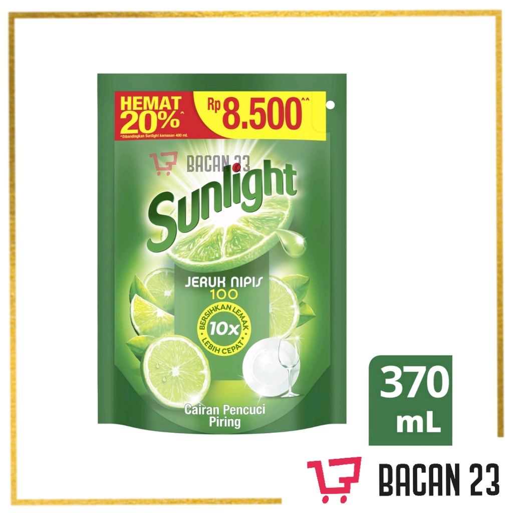 Sunlight Jeruk Nipis ( 370 ml ) / Sabun Cuci Piring / Bacan 23 - Bacan23