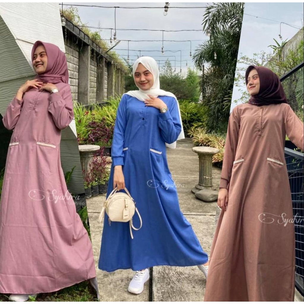 Gamis katun asdf Dress katun polos super jumbo size L XL XXL 3XL 4XL LD 100 110 120 130 140 Dress muslim yasmin