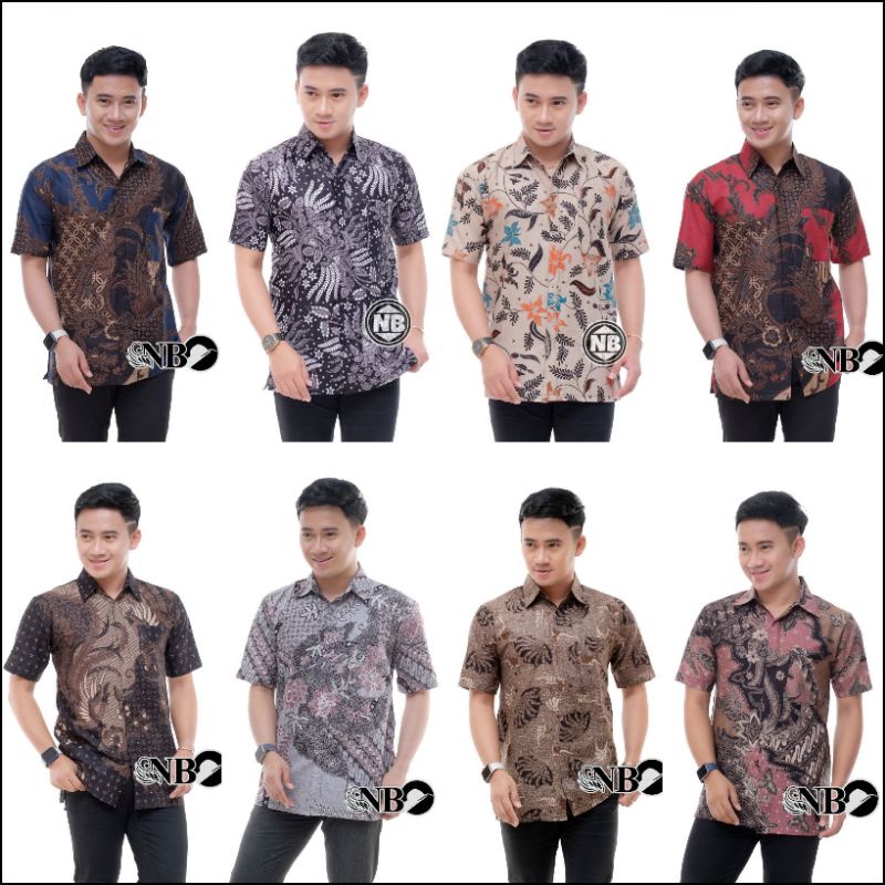 [TERBARU] Batik Pria Lengan Pendek premium BATIK BERKAH HRB026 motif KERATONAN Kode 002 size M L XL