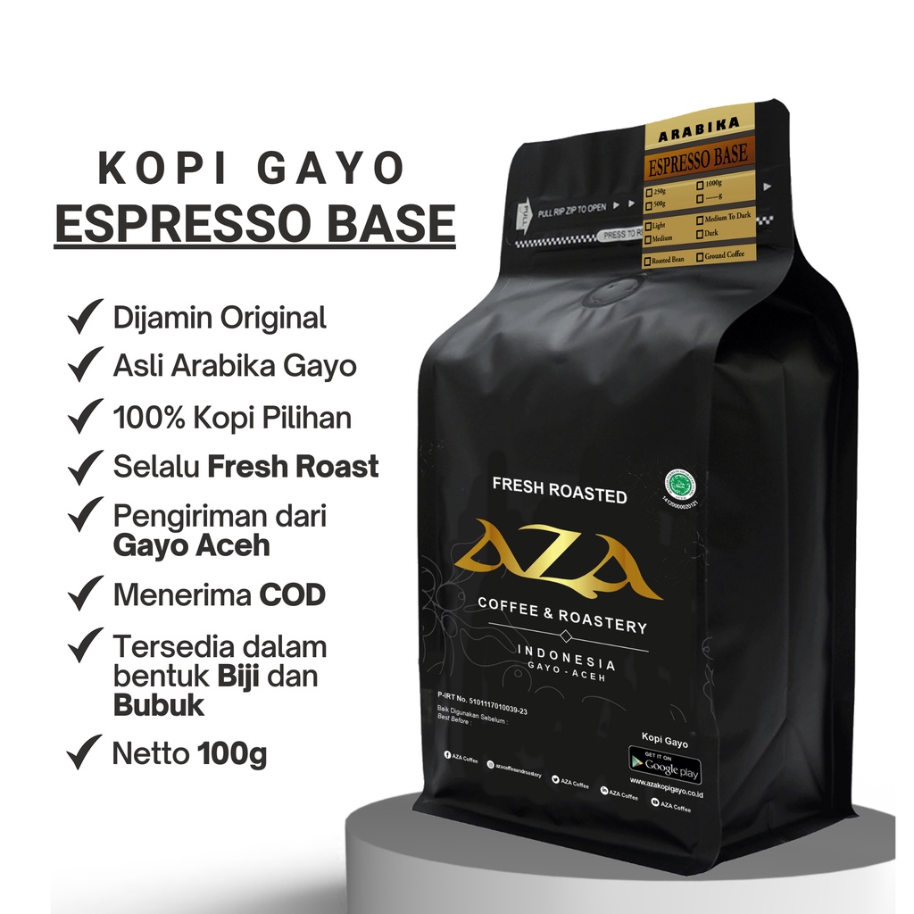 

Biji Kopi Susu Bubuk Arabika Aceh Gayo Espresso Based AZA Coffee Roast Bean