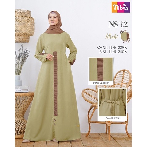 SALE GAMIS NIBRAS / NS 72 KHAKI / GAMIS NIBRAS PROMO / GAMIS MURAH / GAMIS DEWASA NIBRAS PROMO