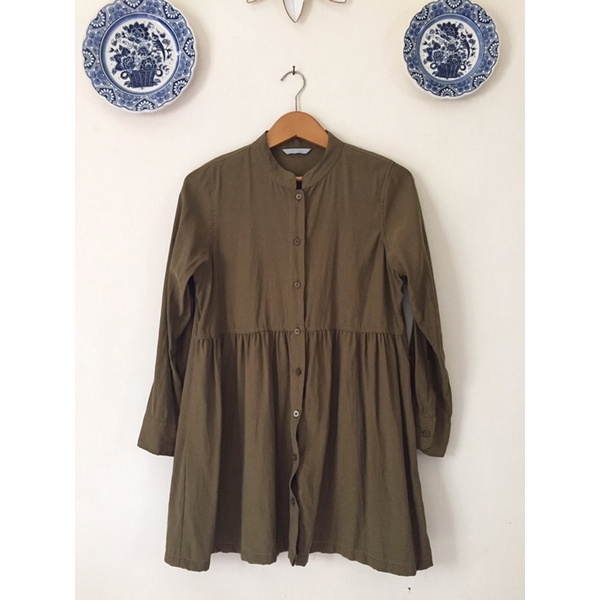 Preloved Tunik Hijau Army H&M | Nego