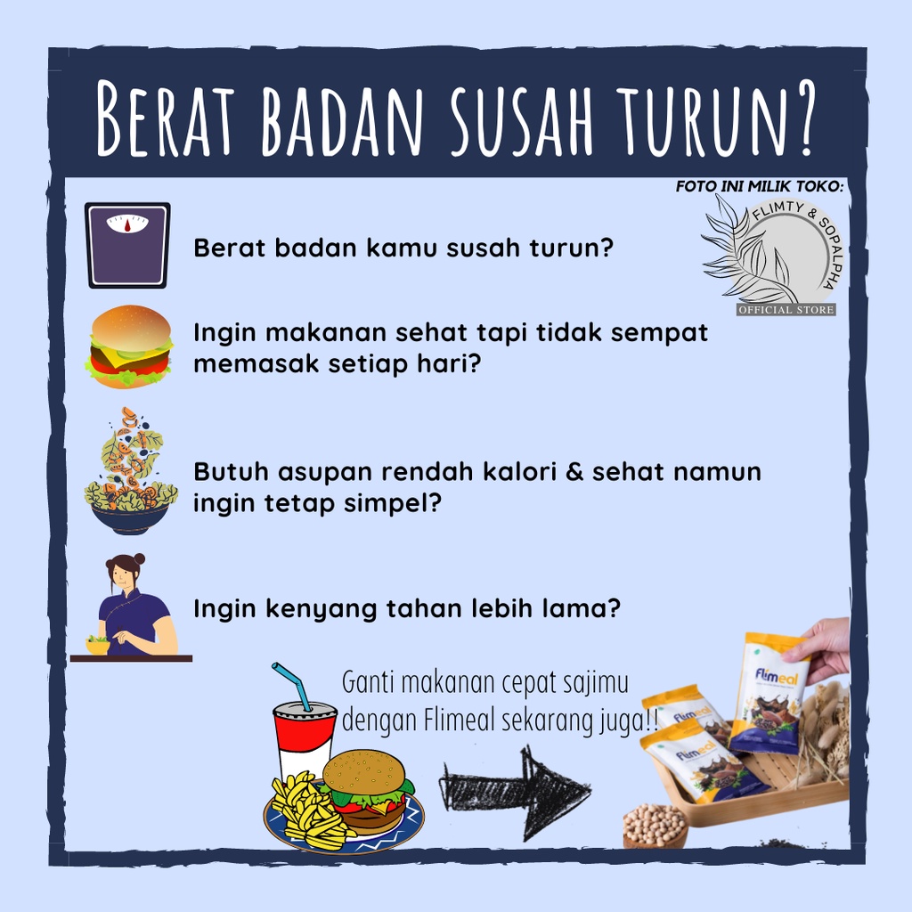 Flimeal Minuman Sereal Diet Rendah Kalori Pengganti Makan Makanan Meal Replacement Instant Meal BPOM