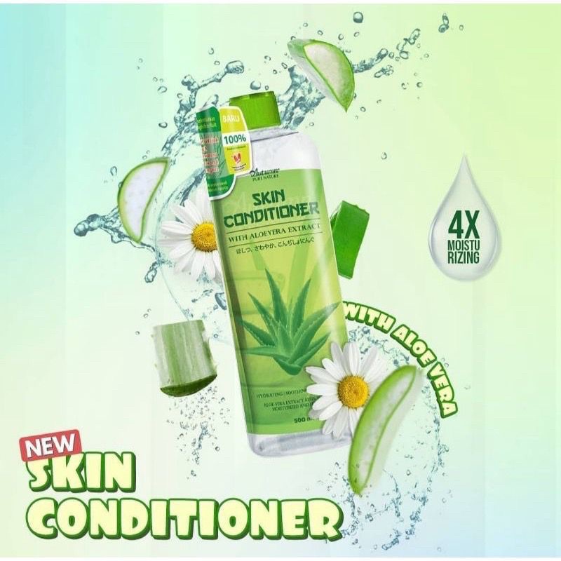 Promo skin conditioner aloevera 500ml free botol spray resmi bpom