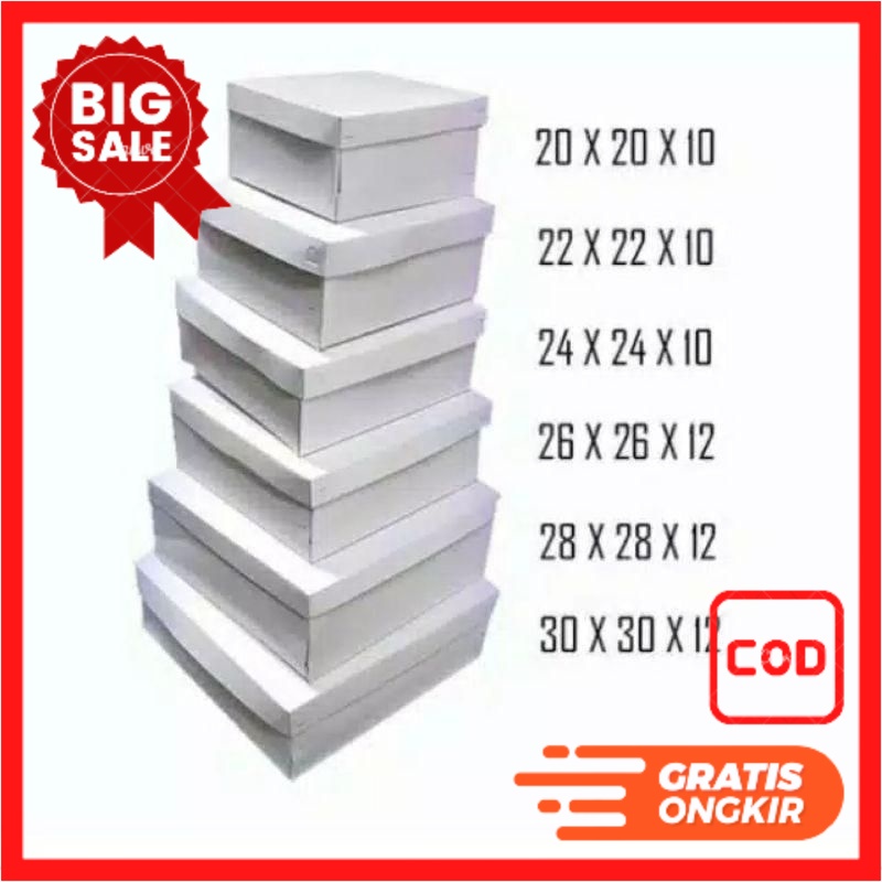 DUS TART / BOX KUE TART / KARDUS KUE TART / KOTAK KIE TART UKURAN 18CM,20CM,22CM,24CM,26CM,28CM,30CM
