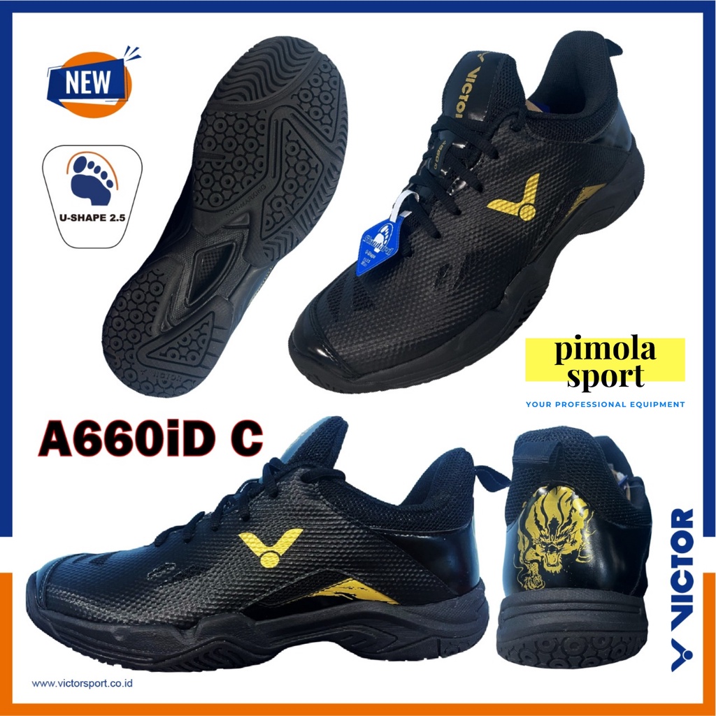Sepatu Badminton VICTOR A660 ID C / A660ID C / A 660 ID C Black
