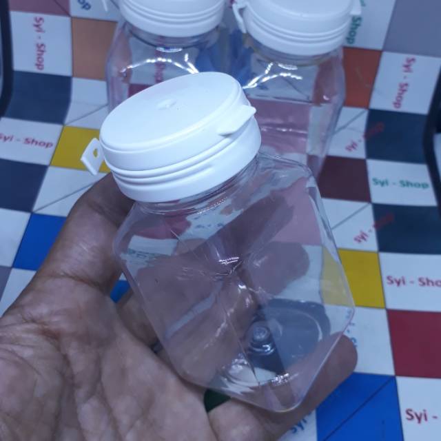 Botol Kapsul Obat Tutup Segel Ukuran 60 Kotak Putih Bening