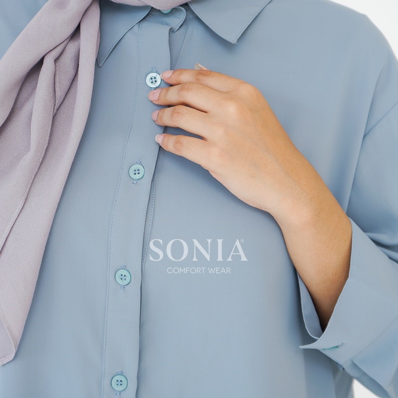 Bianca Top B2316 - SONIA / Kemeja Wanita Chiffon Premium Korea / Kemeja Wanita Sifon Lengan Panjang / Kemeja Wanita Premium / Basic sifon kemeja wanita BEST SELLER-8