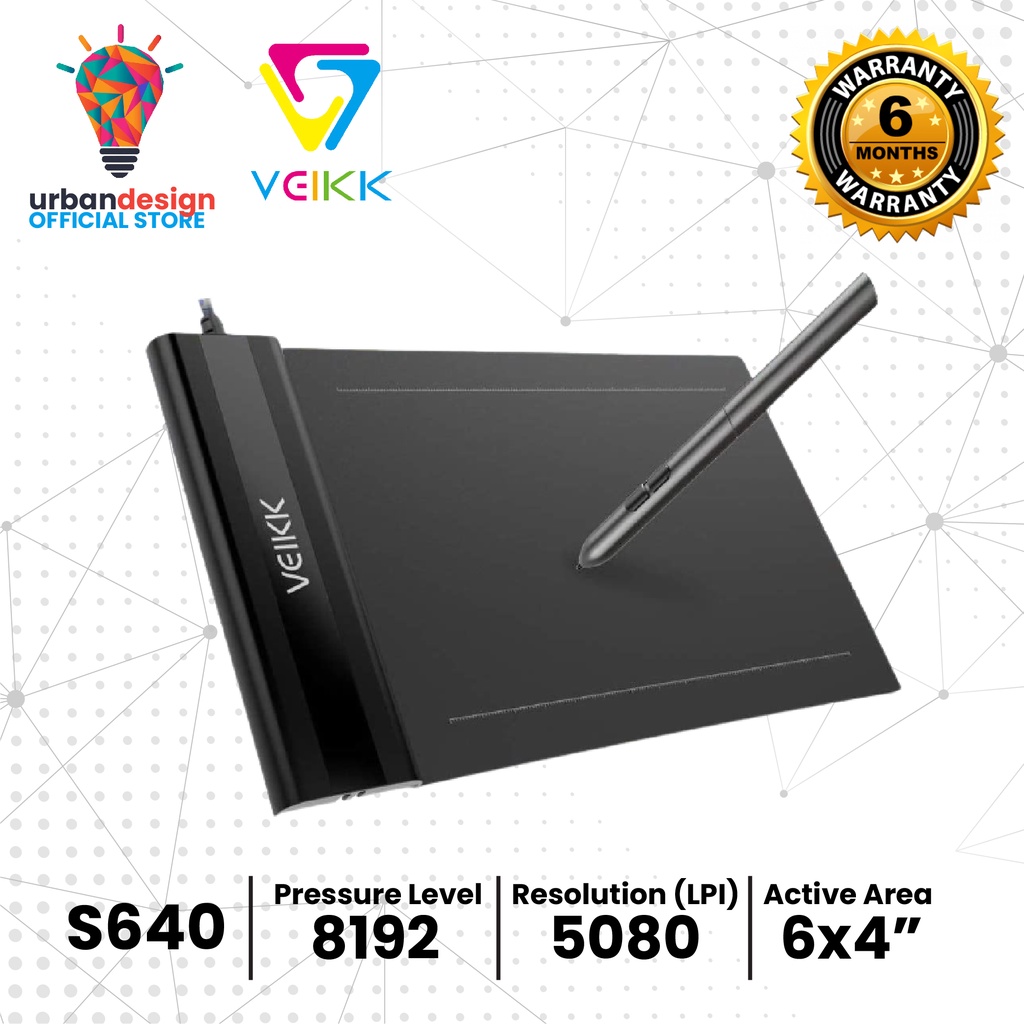 Jual VEIKK S640 Digital Graphic Drawing Pen Tablet OSU Digitizer Indonesia