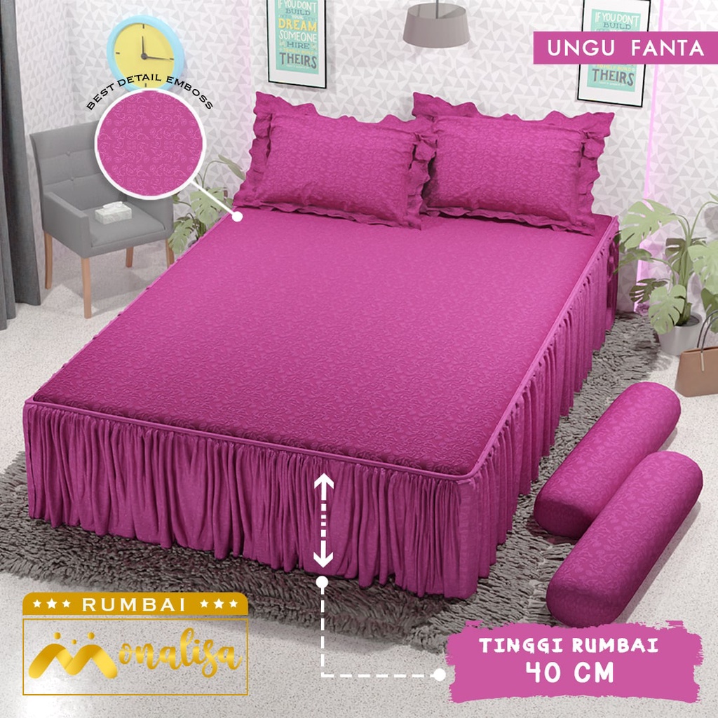 RC Monalisa Sprei Rumbai Emboss Jacquard King 180x200