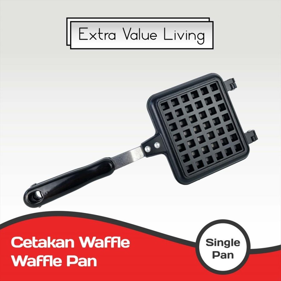 Waffle Pan Single Waffle Maker Anti Lengket Cetakan Kue Waffle