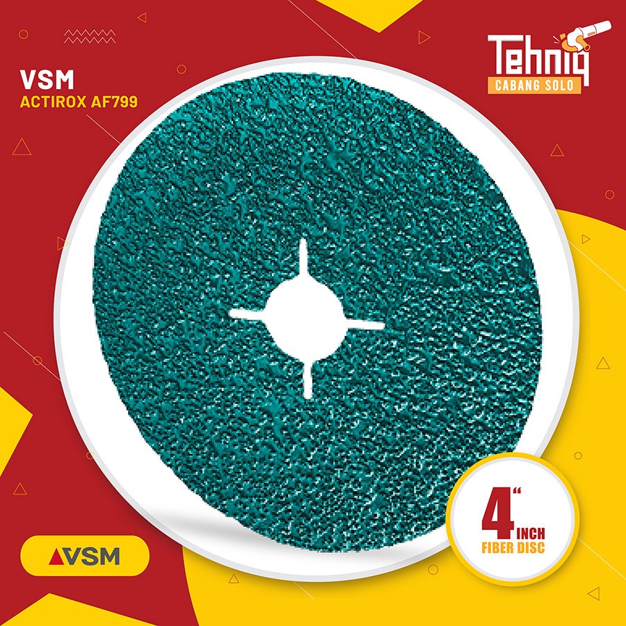ACTIROX FIBER VSM DISC SIZE 4 INCH AF890 GRIT 36 Mata Poles Gerinda
