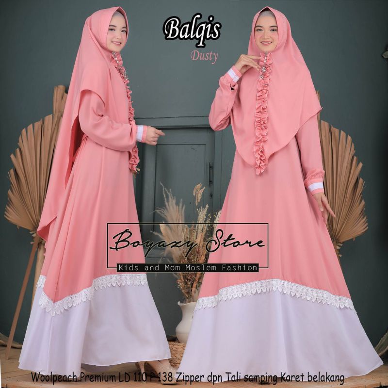 Gamis Balqis set gamis+jilbab ORI bozayi store