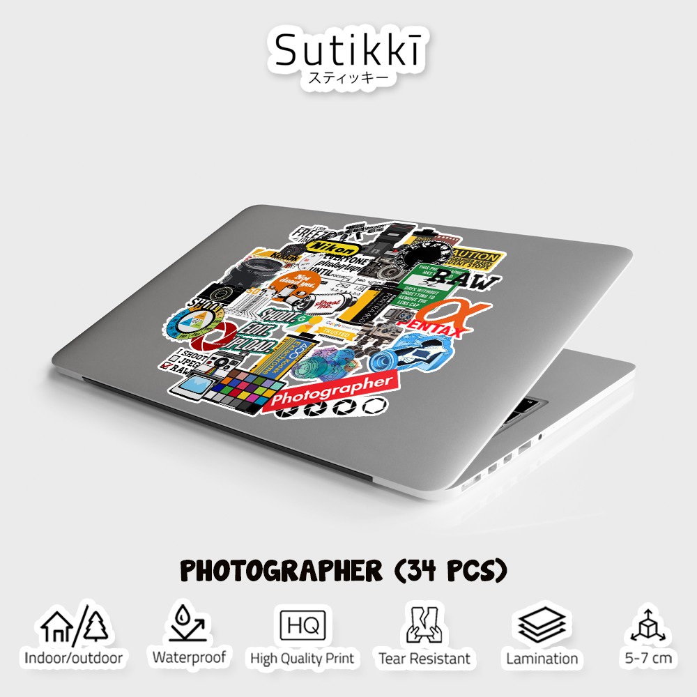 Sutikki | Sticker Pack Photographer Fotografer Kamera Camera Foto Stiker Laptop Vinyl Aesthetic