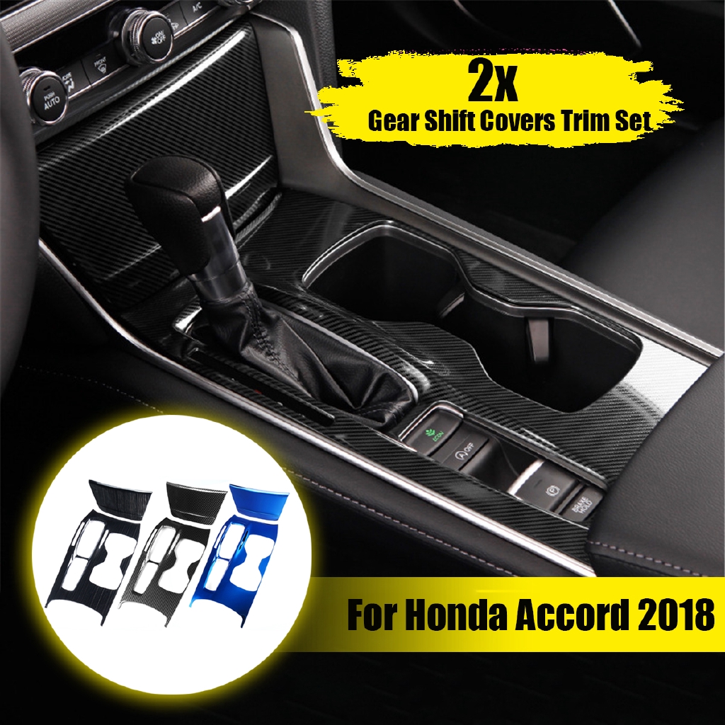 2pcs Deluxe Interior Gear Shift Box Panel Cover Trim For Honda Accord 2018 2019