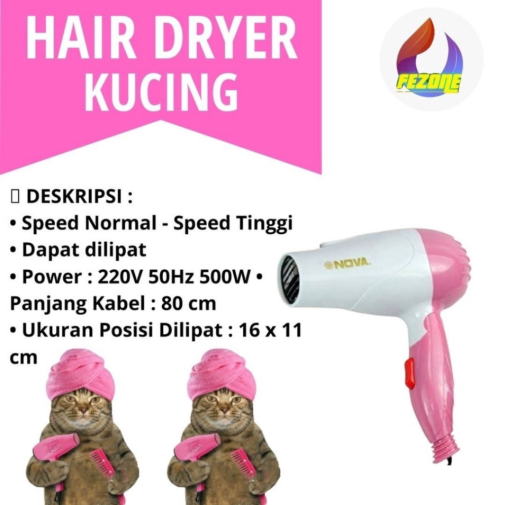 Hair Dryer Pengering Rambut Bulu Kucing Anjing Kelinci Domba Grooming Hewan FEZONE