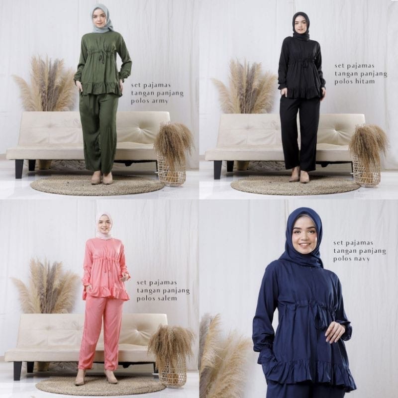 (MSB) ONE SET PAJAMAS DAILY BUSUI WANITA SET MOSCREPE PREMIUM