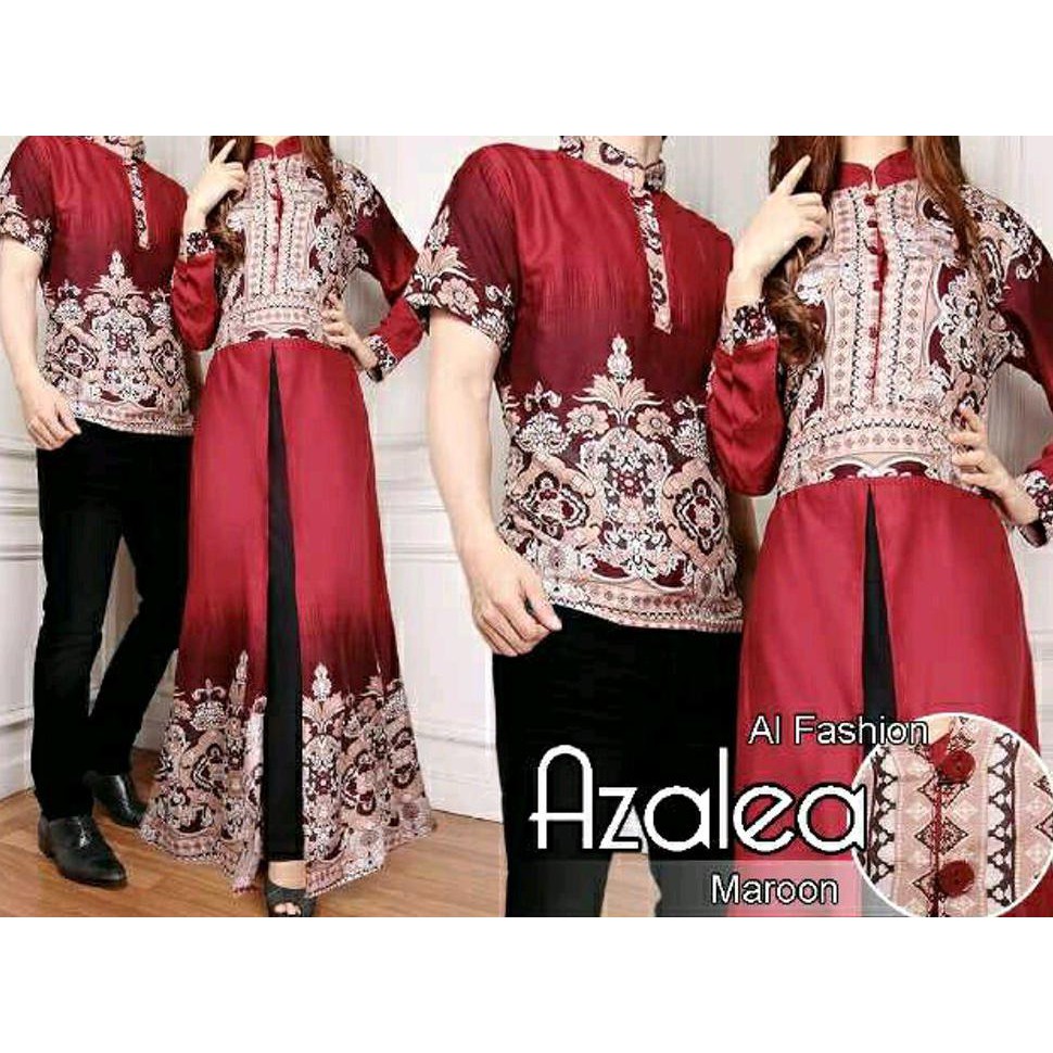 A4 ATK CP AZALEA COUPLE MAMA PAPA PASANGAN KEMBARAN SAMAAN BATIK ETNIK SONGKET GAUN PESTA LEBARAN