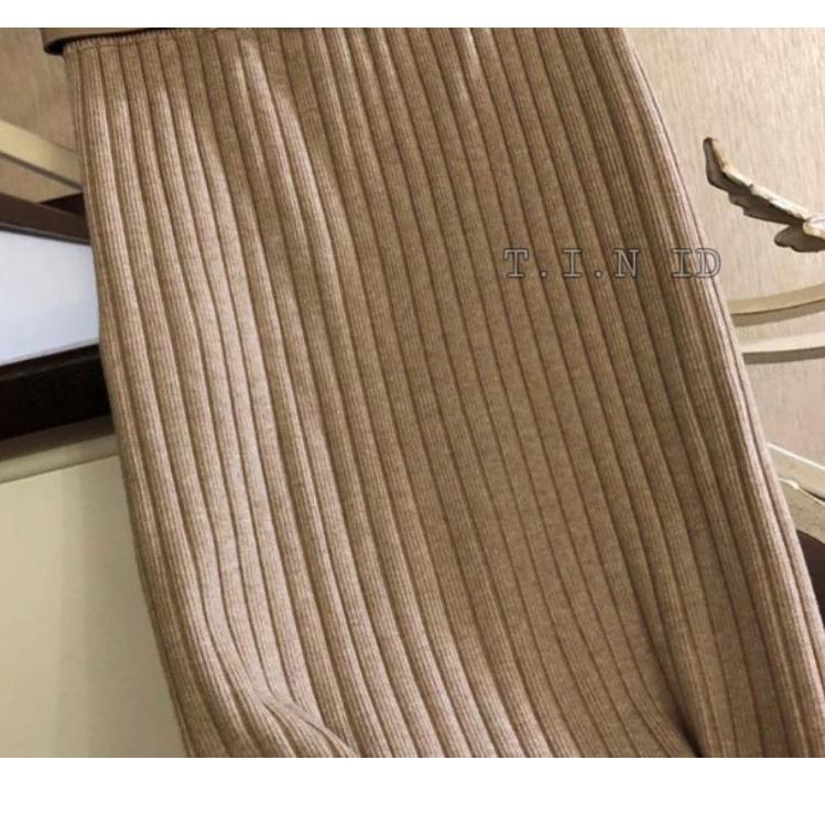 Murah Banget Rok rajut span premium Import Long pensil rib knit skirt