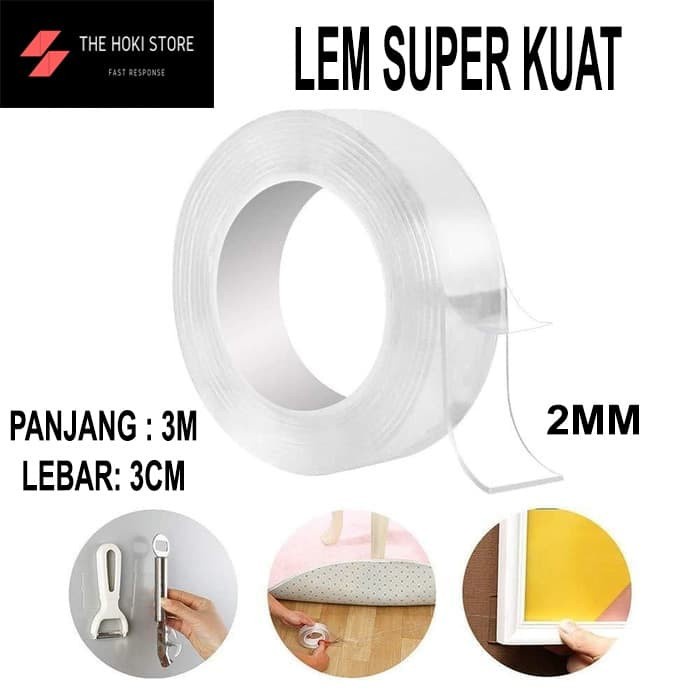 

Bagus Nano Magic Double Tape Bening Tahan Air Acrylic Elastis 2Mm X 3M X 3Cm Berkualitas