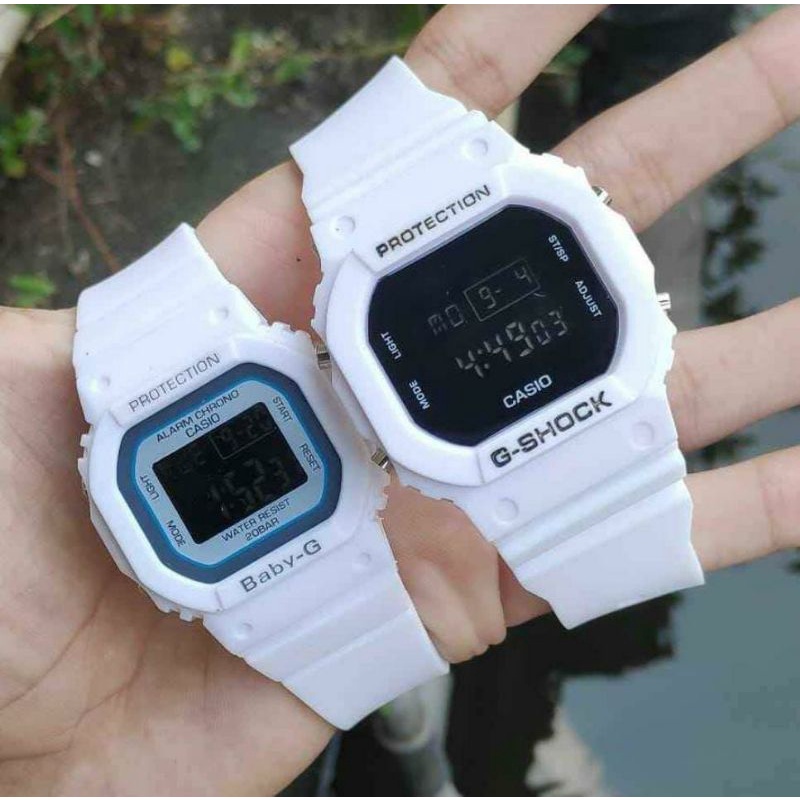 Jam Tangan_G_Shock_Coupel Set Gshock Baby G Pria dan Wanita Dw5600 Couple Jam Tangan Pria Wanita