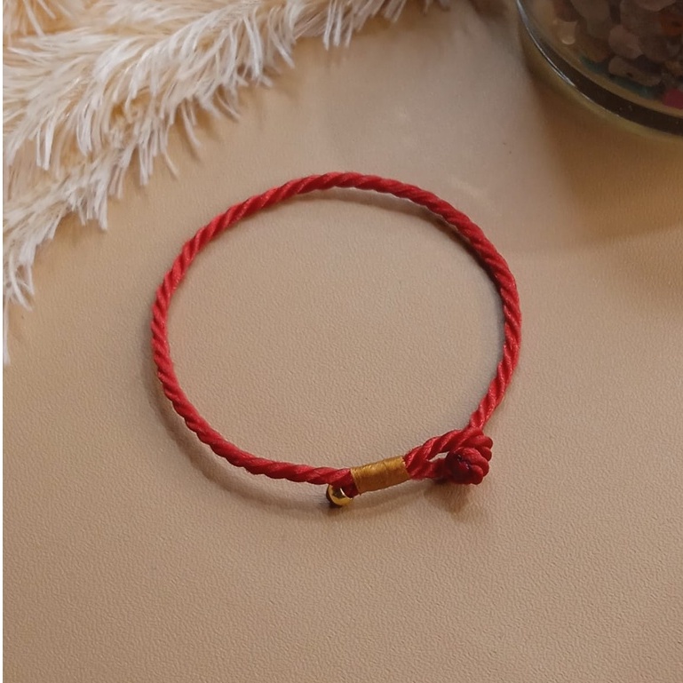 Gelang Tali Hoki Keberuntungan Merah Gold