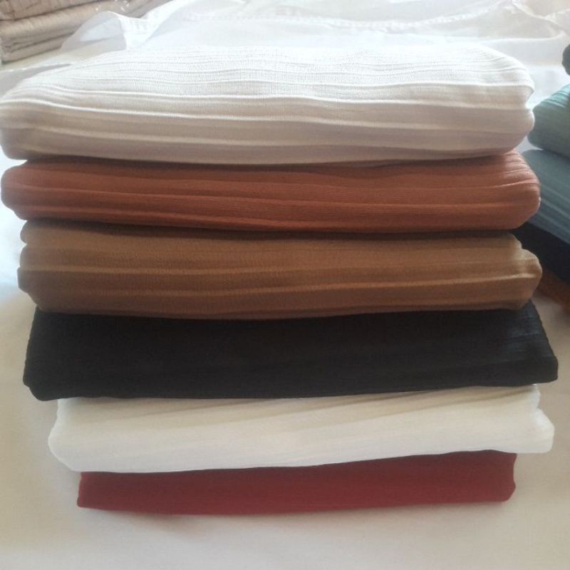 PASHMINA PLISKET HYGET PREMIUM 1Kodi 19pcs Panjang 165×70cm Termurah