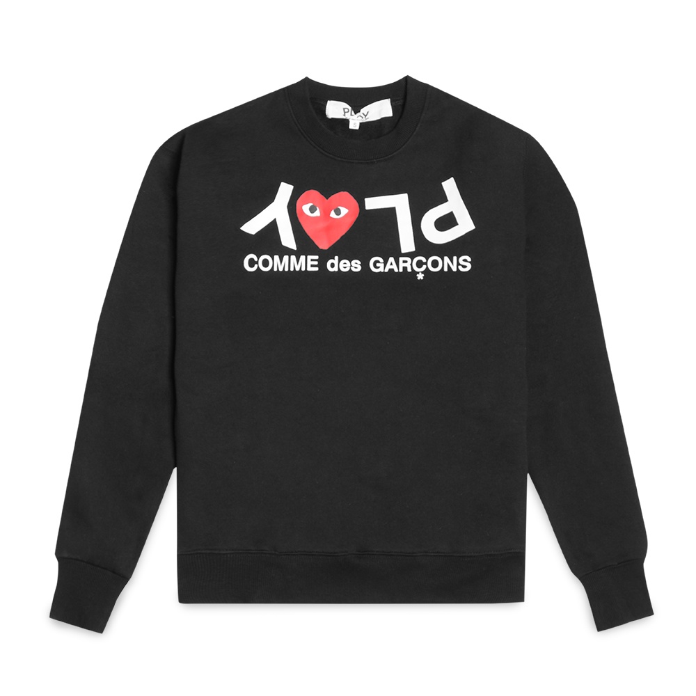 CDG Play Inverted Text Logo Sweatshirt Black