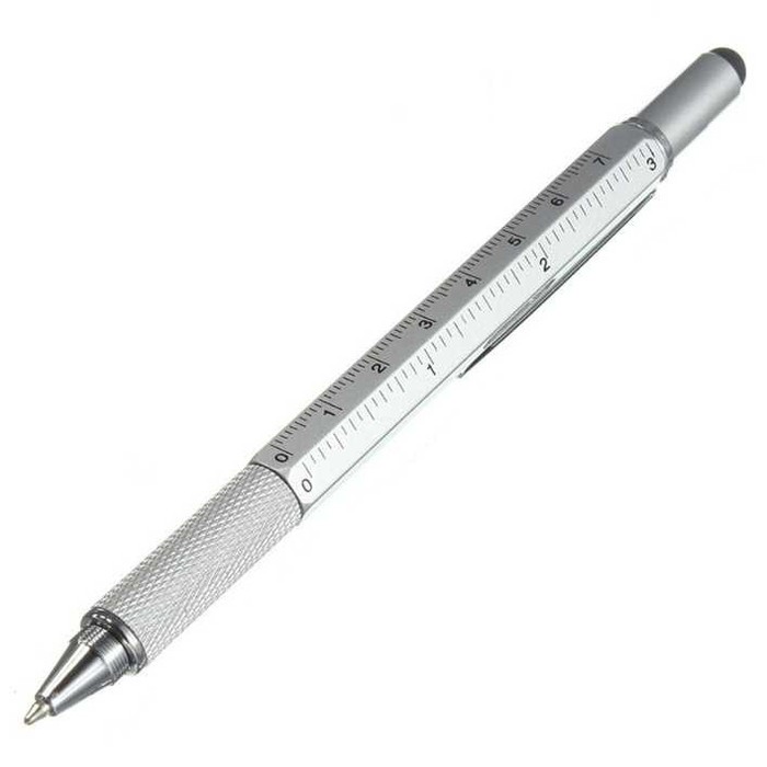 

1 PulPen Pen Ultimate 7 in 1 EDC Penggaris Stylus Obeng Mekanik Teknik - Abu-abu