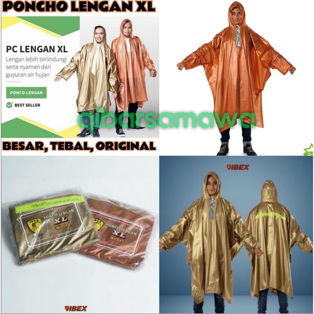 Jas Hujan Hitam Tribal Ibex Jaket Celana Dan Poncho Lengan