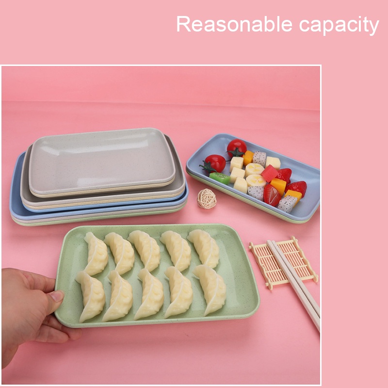 Piring Kecil Simple Longitudinal Piring Eat Snack Bread Cookie Bpa Free Plastic TOTALL