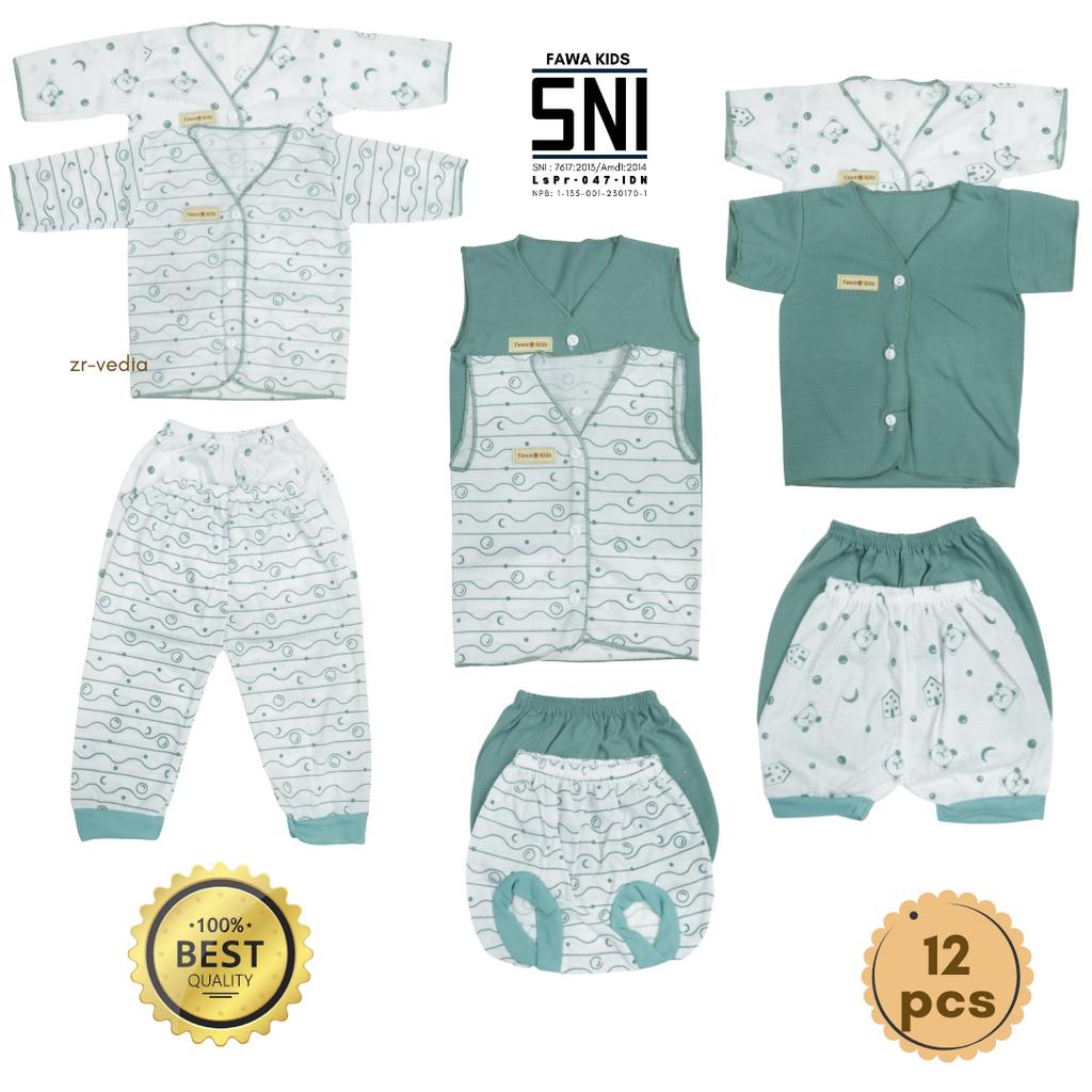 SNI - (18 PCS - V1 ) Paket Baju Bayi New Born 0-3 Bulan Baju Kancing Kado Lahiran Setelan Stelan Baby Anak Laki Laki Perempuan Atasan Celana Pop Panjang kiosbalitaaprilia