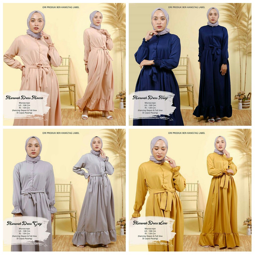 MARWAH DRESS - FLOTTILICIOUS / DRES MUSLIM / GAMIS MUSLIM / GAMIS MURAH / GROSIR BAJU ONLINE