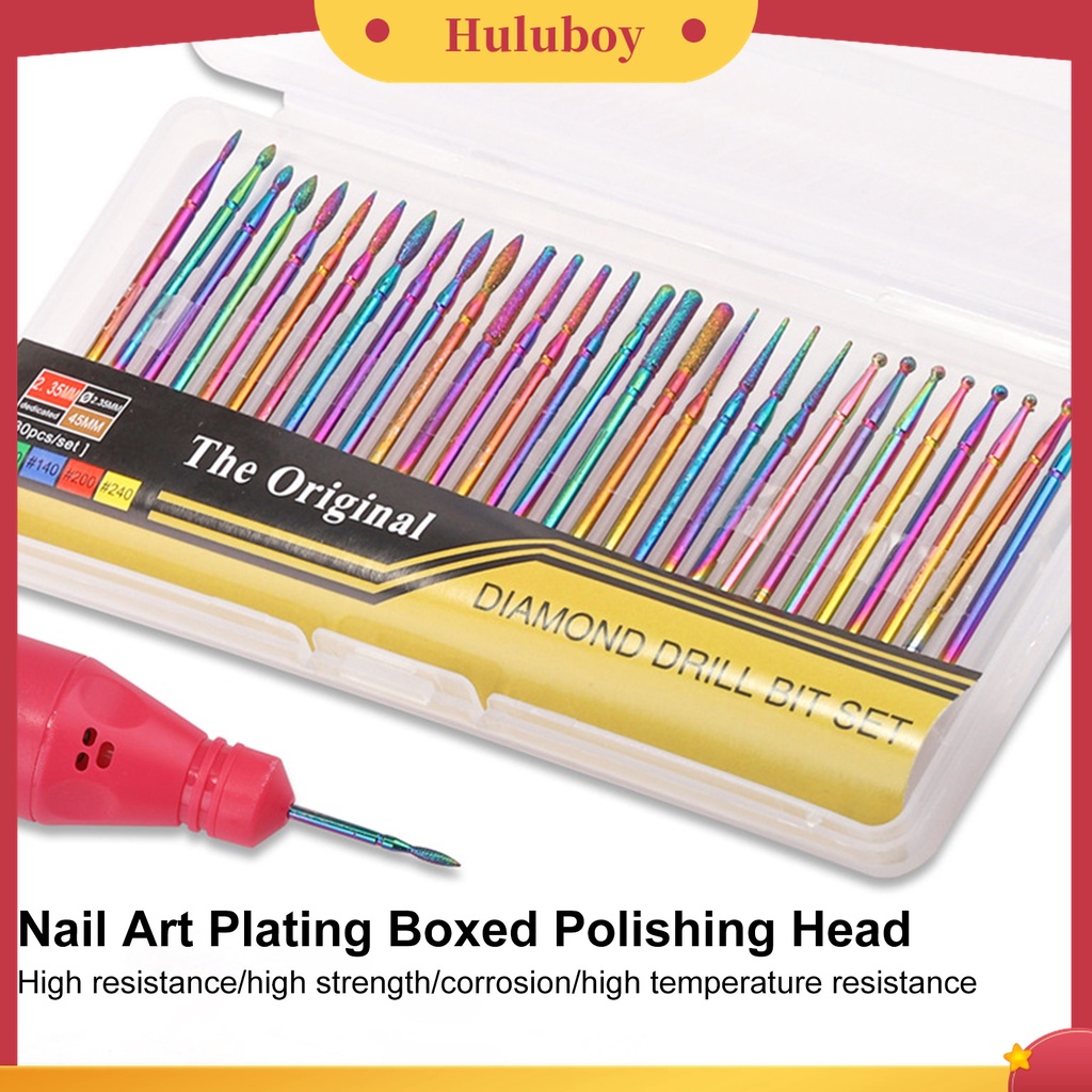 Huluboy Huluboy♡ 30 Pcs / Set Bor Grinding Polisher Kuku Tahan Lama Untuk Wanita