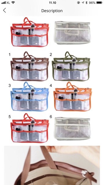 Bag in bag transparant organizer tas ok  good quality