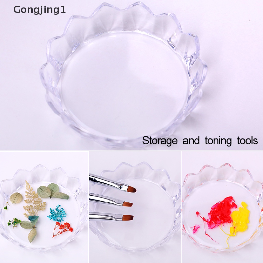 Gongjing1 1pc Palet Akrilik UV Gel Holder Kuku Palsu DIY