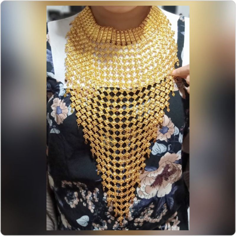 kalung pengantin/kalung adat/kalung Jurai jumbo/kalung adat Aceh/kalung warna gold dan silver