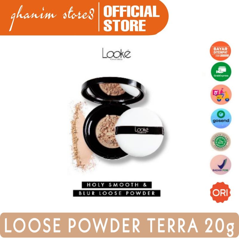 Looke Holy Smoth & Blur Loose Powder Terra 20g Original / Bedak Looke / Looke Bedak Tabur / Bedak Ta