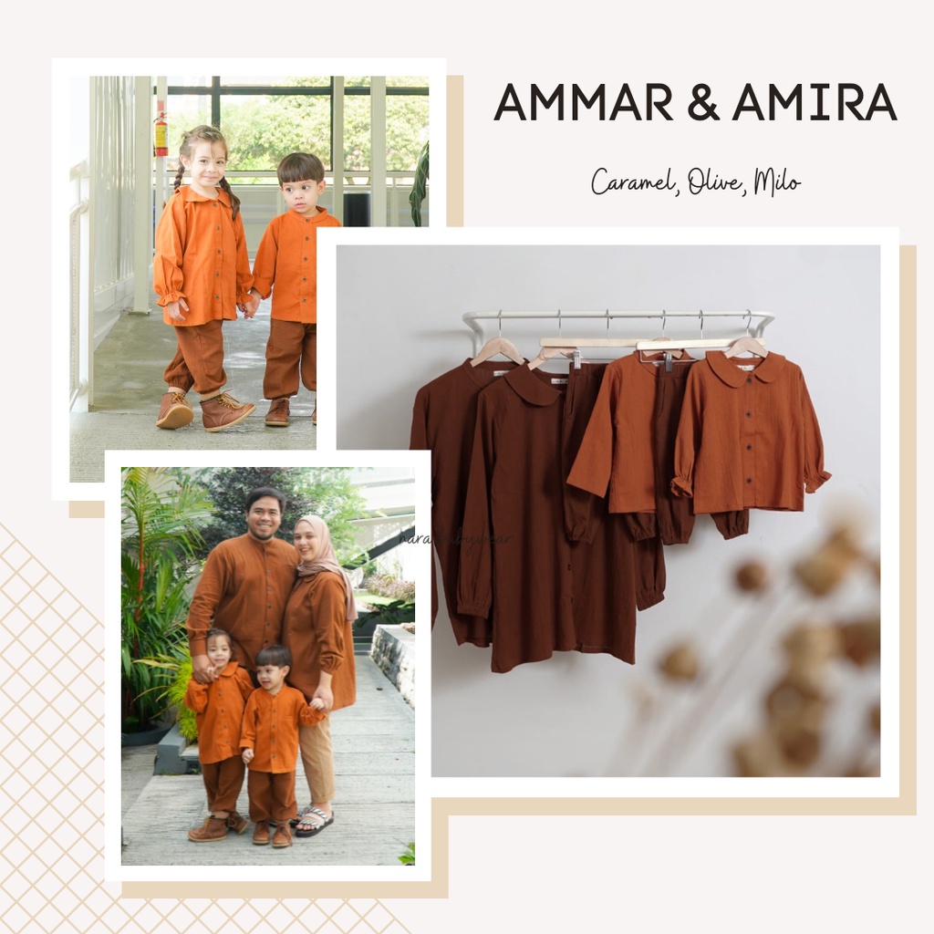 NARA | AMMAR & AMIRA SET | RAYA SERIES CIAKIDZ | BAJU LEBARAN FAMILY SET COUPLE