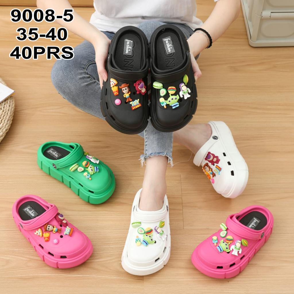 Sandal Wanita Viral EVA Classic Crocs Fuji Baim Platform Jibbitz Toy Story &amp; Melody Slip On Import Korean Winola Collection WNL 9008