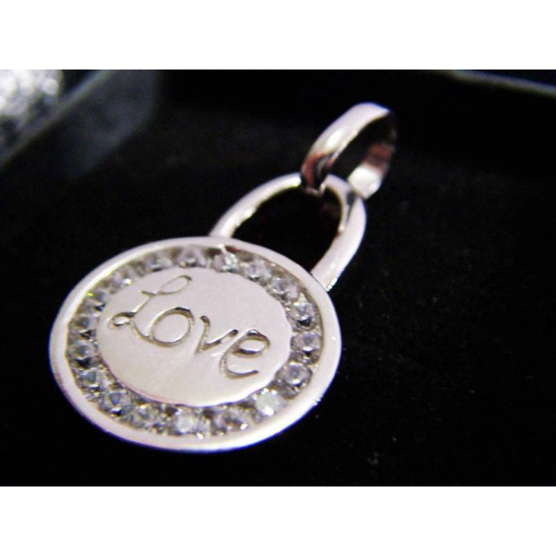 Liontin Perak Asli Lapis Emas Putih - Liontin Gembok Love - Liontin Gembok Heart GL015