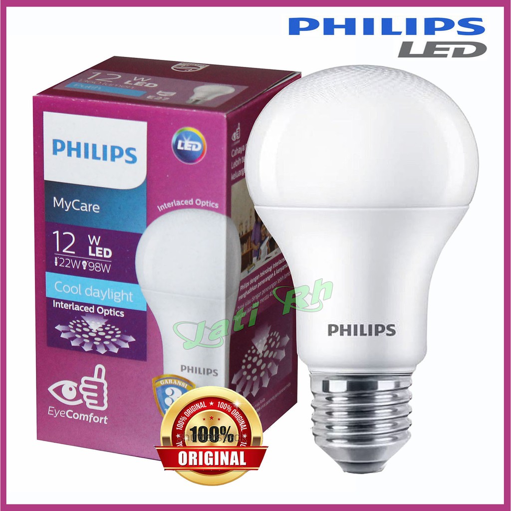 PHILIPS LAMPU  LED  BULB MYCARE 12W 12 WATT  PUTIH COOL 