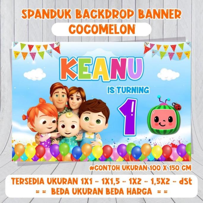 Helnan_Store | Backdrop Ulang Tahun Anak Cocomelon Uk. 1X1,5