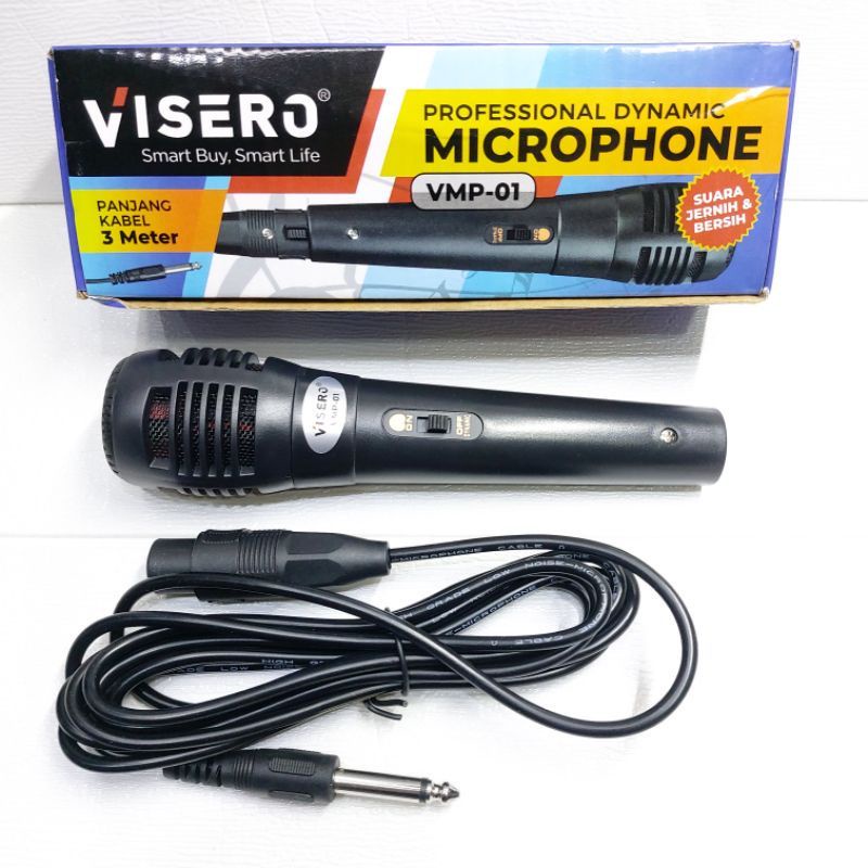Microphone Mic Mik Kabel Visero VMP-01 Colokan Jack Besar 6,5 mm Mikropon kabel 3 Meter