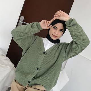 CARDIGAN RAJUT LENGAN PANJANG HITZ