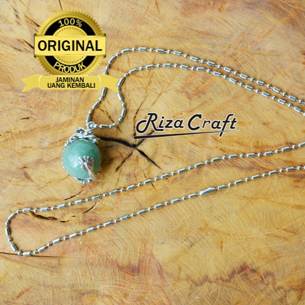 Kalung Liontin Naga Batu Akik Alam Giok Hijau Aventurine Etnik Asli Pria Wanita Kualitas Terbaik