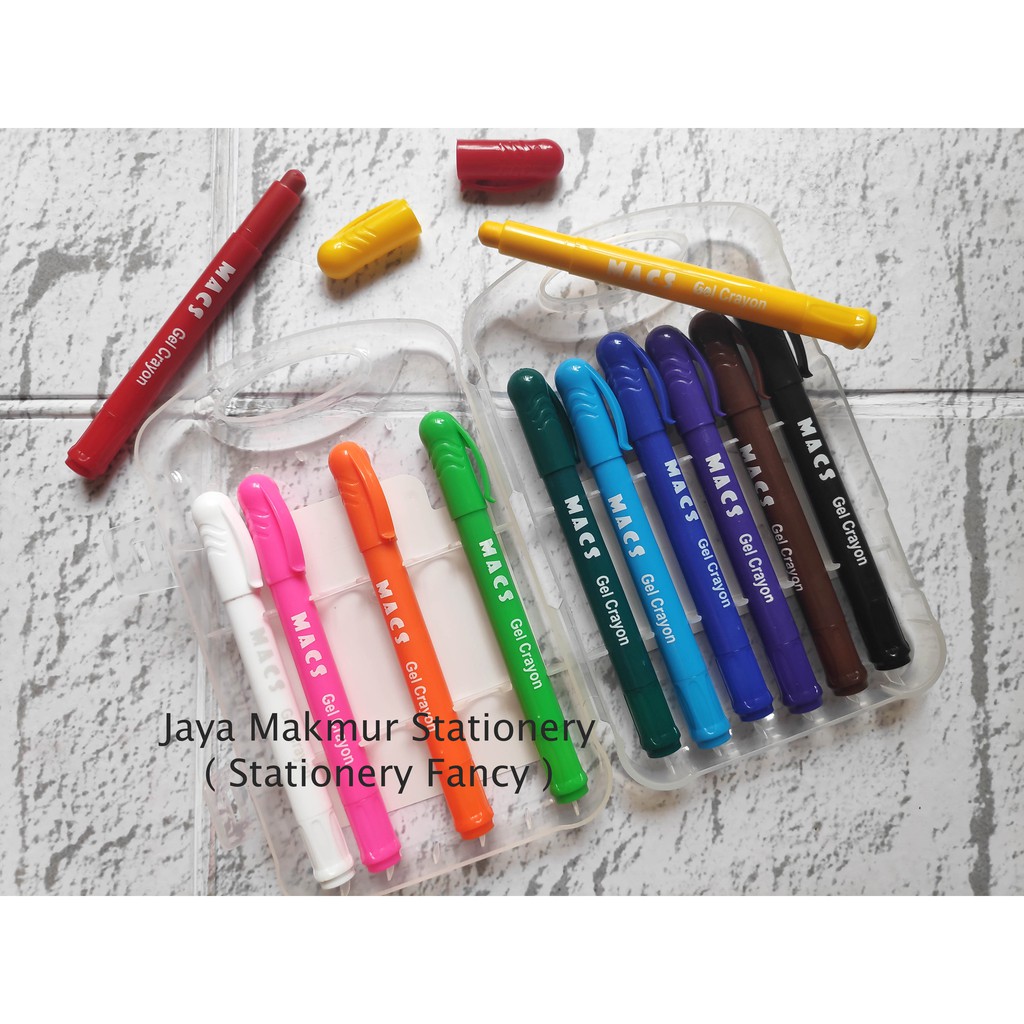 Crayon gel macs set 12 warna washable