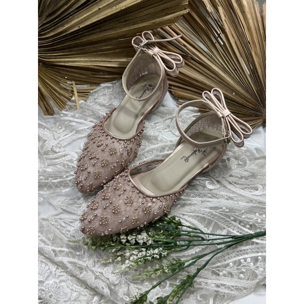 flatshoes wedding wanita pita marisa rosegold